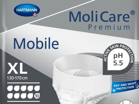 MoliCare Mobile - Pañales Absorbentes para Incontinencia Severa, Unisex, Talla XL, 10 Gotas, 56 Unidades Embalaje Deteriorado Online now