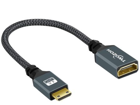 Adaptador Mini HDMI a HDMI Twozoh, Soporte 4K y 3D para Cámaras DSLR, Tablets y Más Embalaje Deteriorado Online Sale