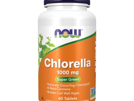 Now Foods, Chlorella, 1000mg, con Paredes Celulares Rotas, 60 Tabletas veganas, Testado en Laboratorio, Sin Soja, Sin Gluten, Vegetariano, Sin OGM Embalaje Deteriorado (Cad: 30 11 2025) For Cheap