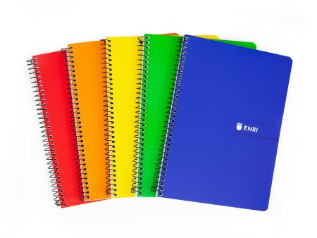 (1 Unidad Modelo Aleatorio) - Cuaderno Enri A5+ con Doble Pauta y Tapa Blanda en Colores Surtidos Embalaje Deteriorado Discount