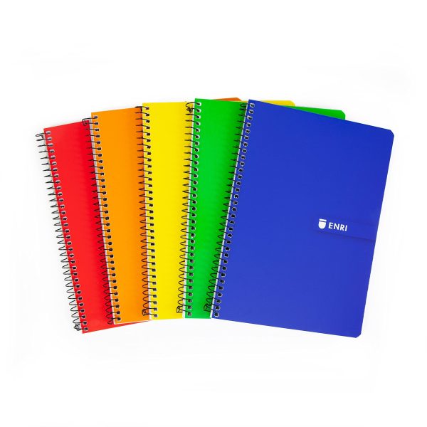 (1 Unidad Modelo Aleatorio) - Cuaderno Enri A5+ con Doble Pauta y Tapa Blanda en Colores Surtidos Embalaje Deteriorado Discount